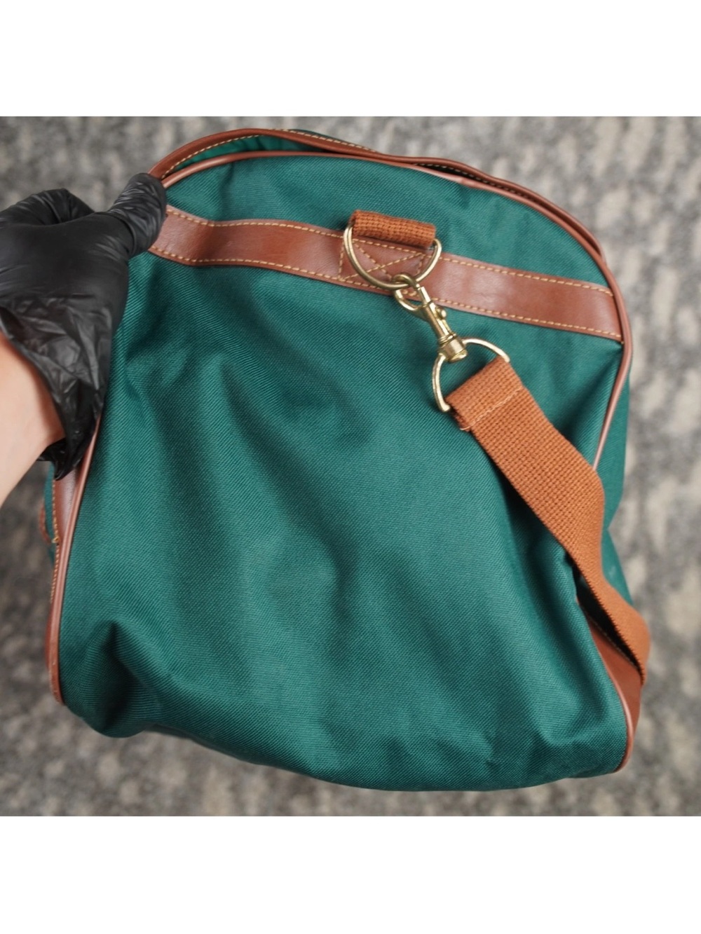 Vintage Polo Ralph Lauren Green Canvas Duffle Bag Top Flap W Buckle Closures EUC - Picture 8 of 15